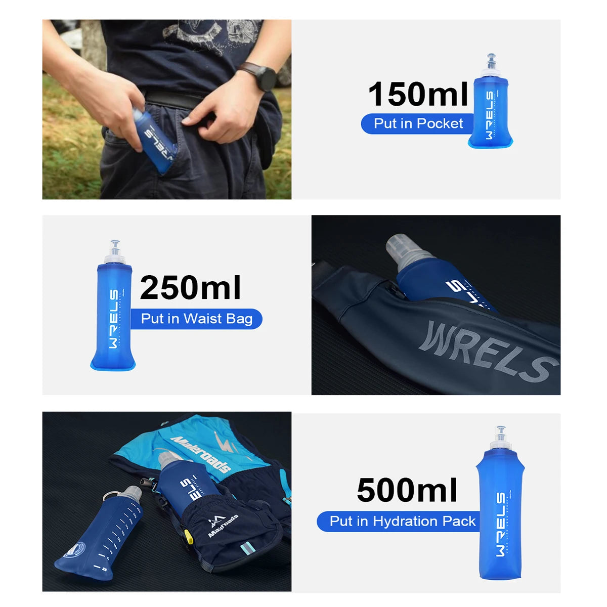 500ml Foldable Sports Water Bottle (1pc)