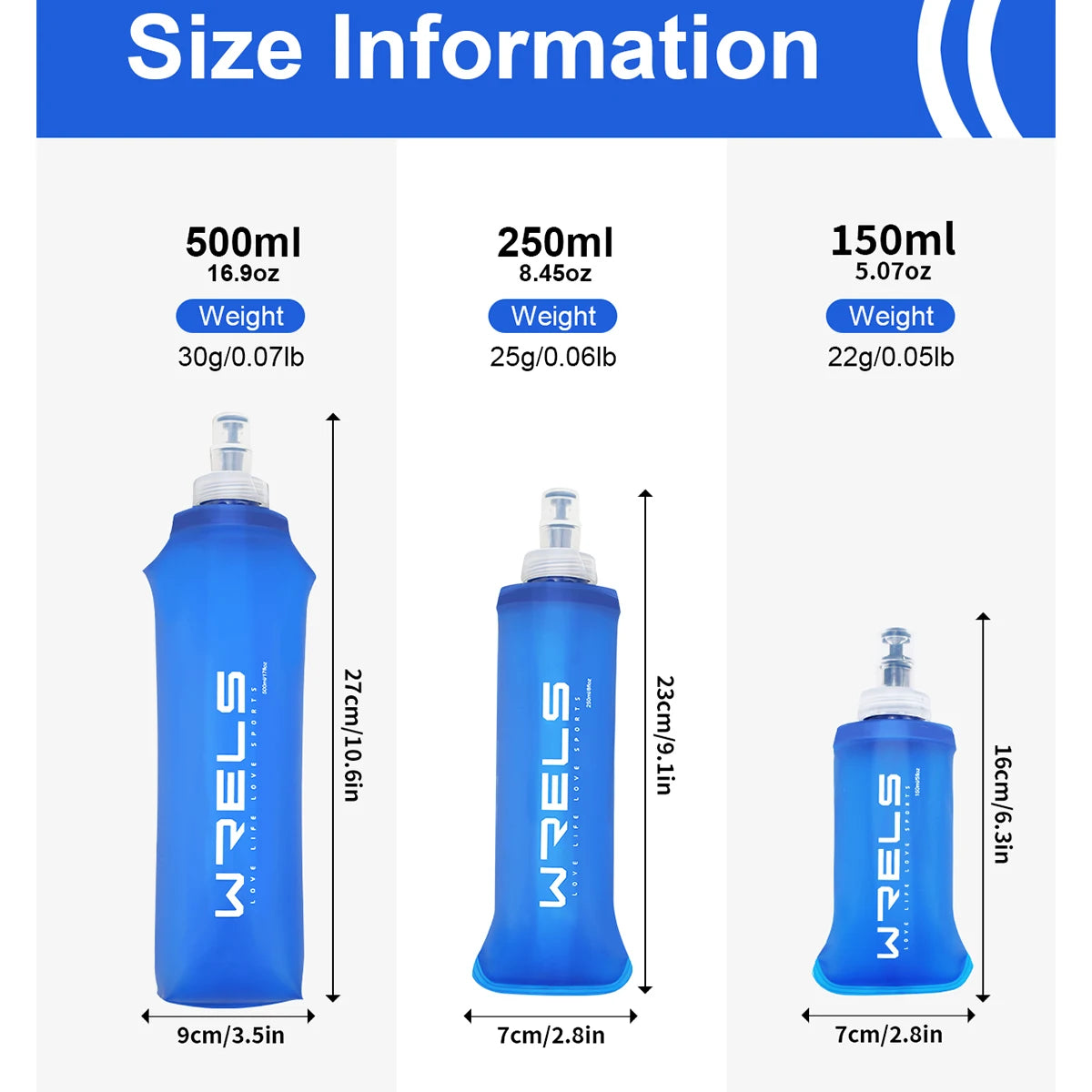 500ml Foldable Sports Water Bottle (1pc)